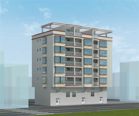 乡镇街道楼房建筑模型